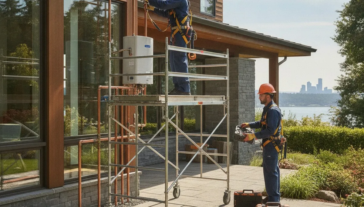 Seattle, WA plumbing repair technician inspecting pipes for leak repair service