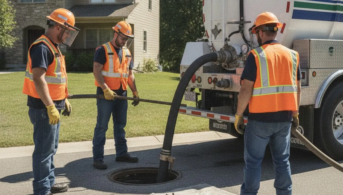Seattle, WA plumber performing septic pumping service for a residential home