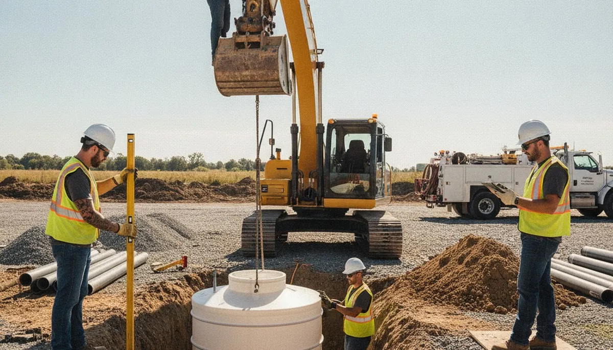 Seattle, WA plumber installing a septic tank for a residential plumbing service