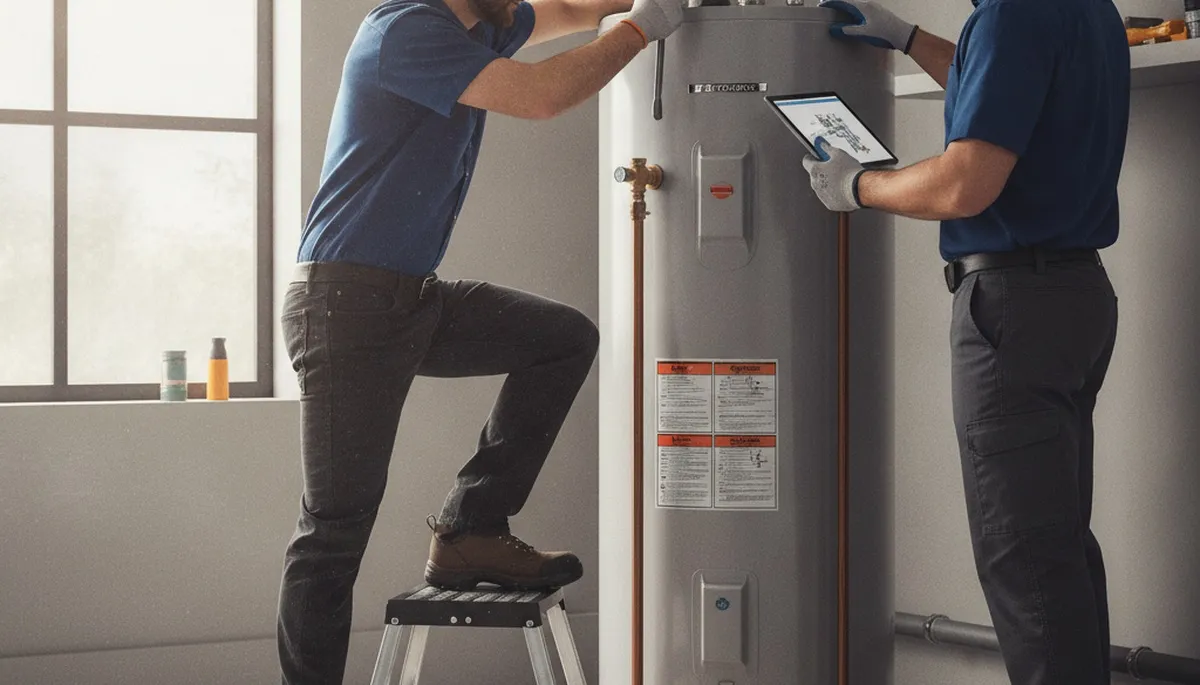 Seattle plumber repairing a water heater for reliable hot water service in Seattle, WA